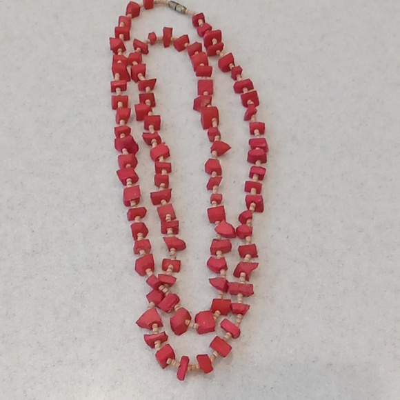 Wooden Square Beaded Necklace - Picture 1 of 4